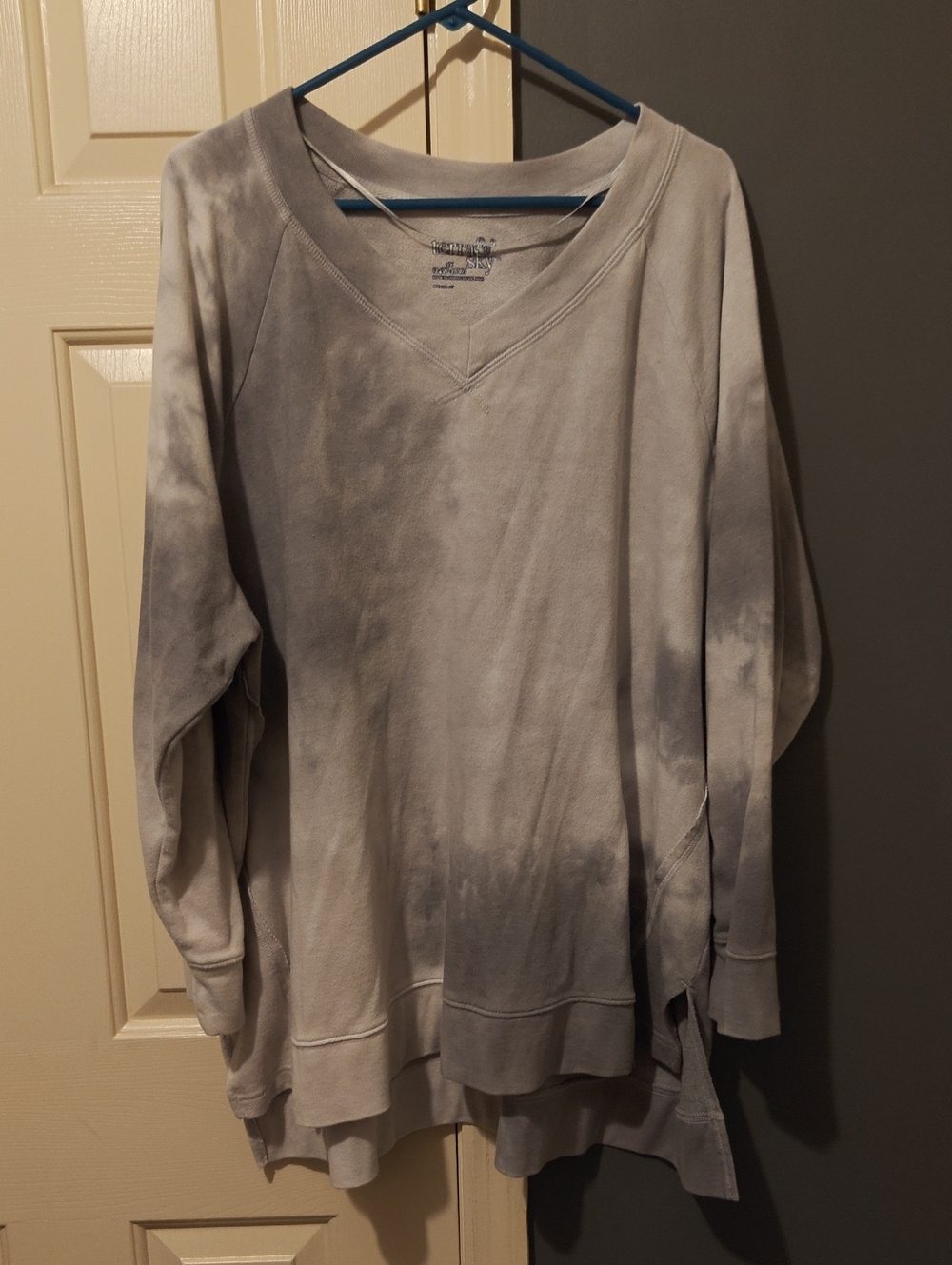 Terra & Sky Neutral Beige Pullover Sweatshirt with Navy Logo